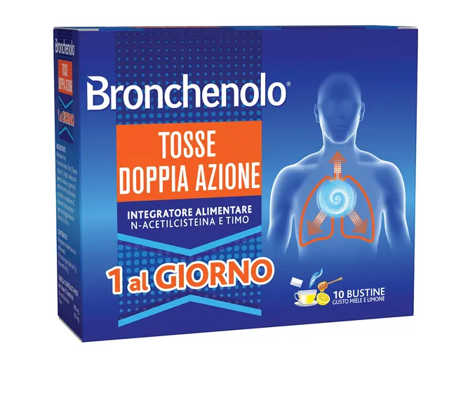 bronchenolo-tosse-doppia-azione-fluidificante-bustine-gusto-miele-e-limone-con-n image 1